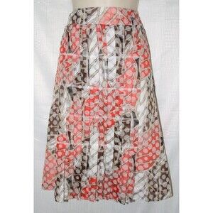 LIKE NEW Multicolored Sz 10 Church Office Cotton Blend Pleated Front Skirt